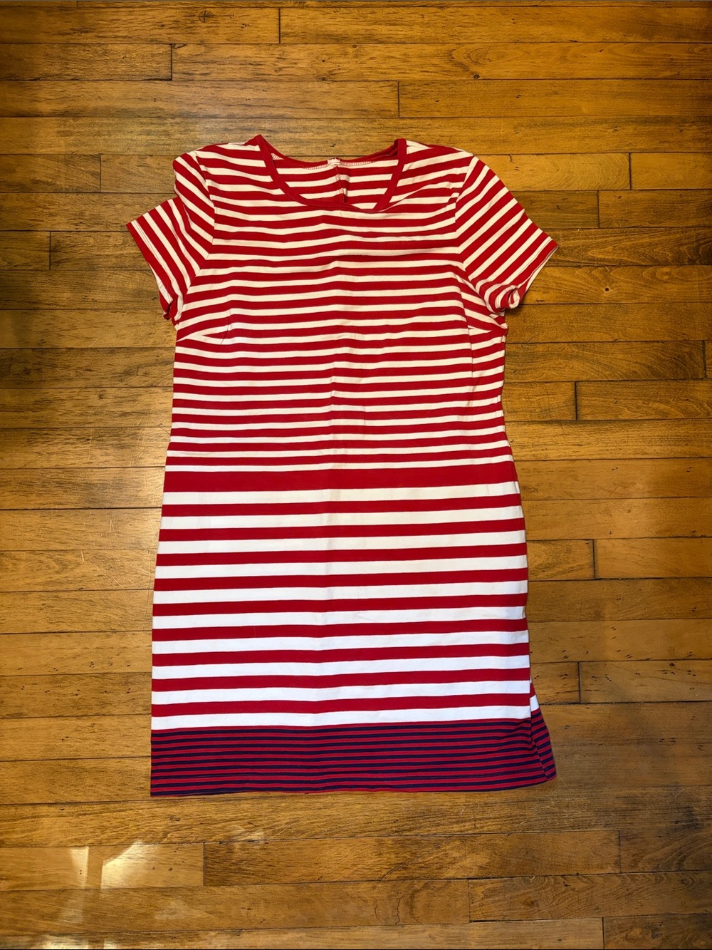 Women's Red, White and Blue Striped Casual Dress